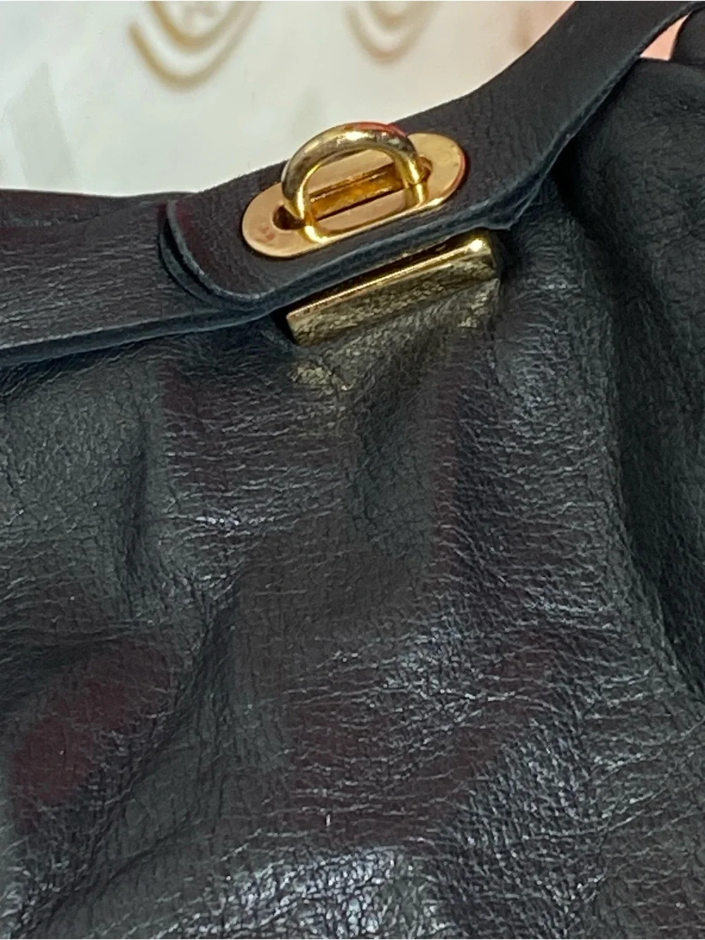 Juicy Couture Black Leather Gloves with Gold-Tone Hardware